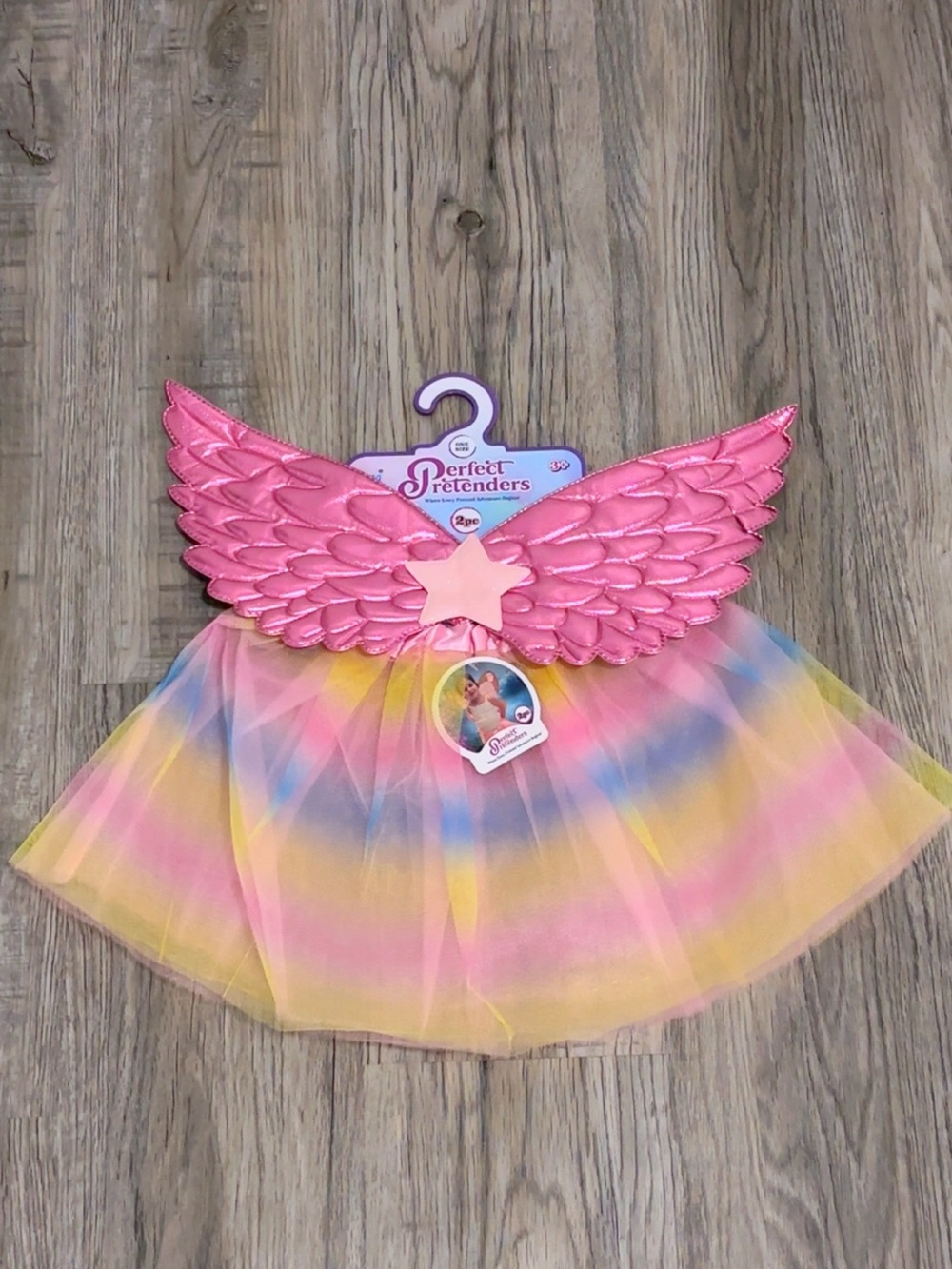 Pink Rainbow Fairy Wings and Tulle Skirt Costume